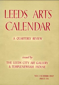 Cover of 'Leeds Art Calendar: A Quarterly Review'.