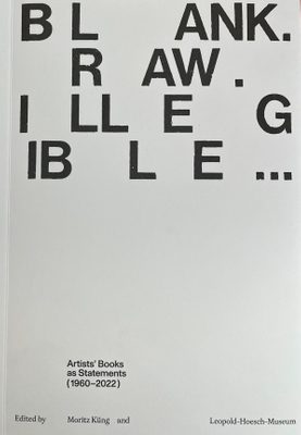 Cover of the book 'Blank. Raw', with black text on a grey background.