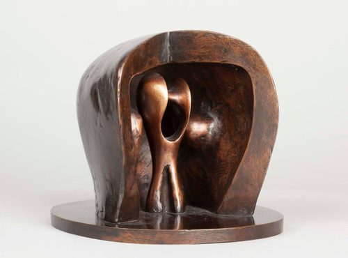 Small bronze sculpture by Henry Moore.